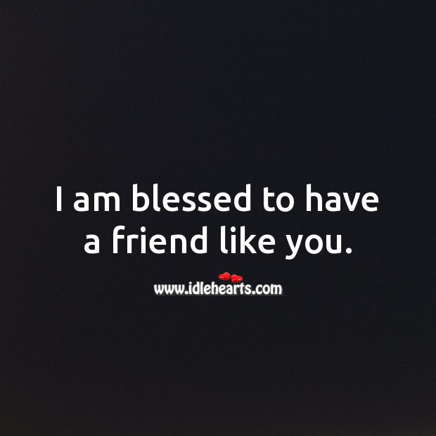 I am blessed to have a friend like you. Friendship Quotes Image