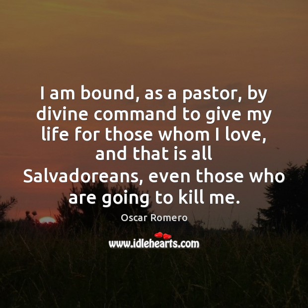 I am bound, as a pastor, by divine command to give my 