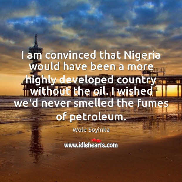 I am convinced that Nigeria would have been a more highly developed Wole Soyinka Picture Quote