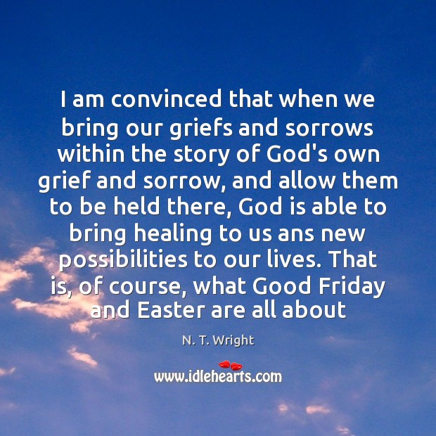 I am convinced that when we bring our griefs and sorrows within Easter Quotes Image