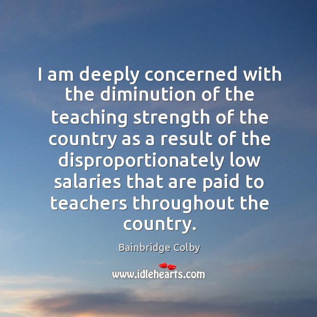 I am deeply concerned with the diminution of the teaching strength of the country Image