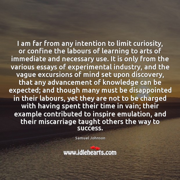 I am far from any intention to limit curiosity, or confine the Image