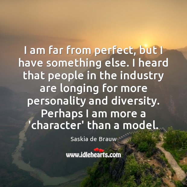 I am far from perfect, but I have something else. I heard Saskia de Brauw Picture Quote