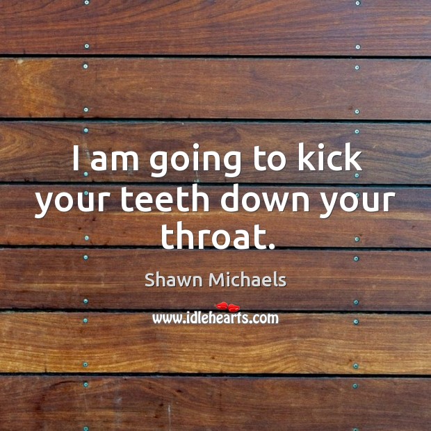 I am going to kick your teeth down your throat. Shawn Michaels Picture Quote