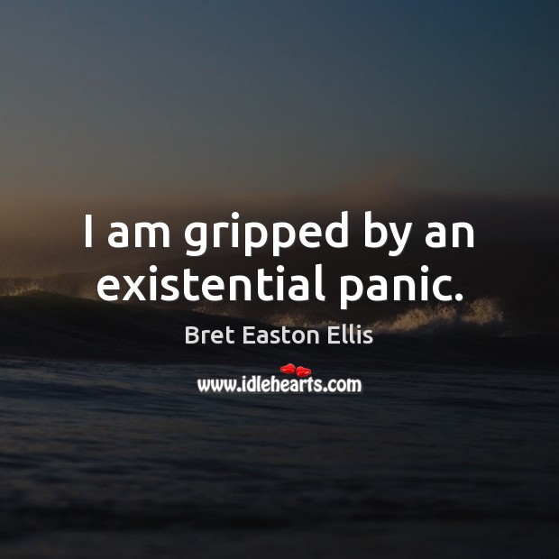 I am gripped by an existential panic. Bret Easton Ellis Picture Quote