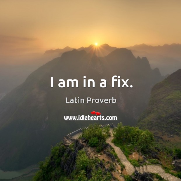 I am in a fix. Latin Proverbs Image