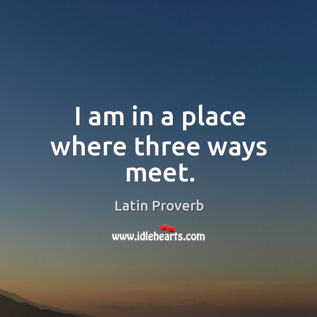 I am in a place where three ways meet. Latin Proverbs Image