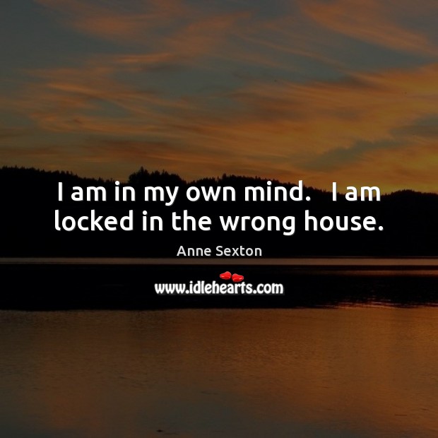 I am in my own mind.   I am locked in the wrong house. Image