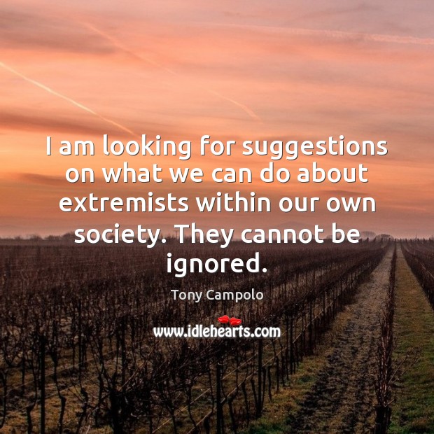 I am looking for suggestions on what we can do about extremists Image