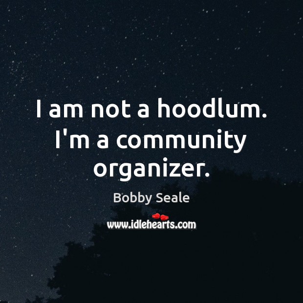 I am not a hoodlum. I’m a community organizer. Image