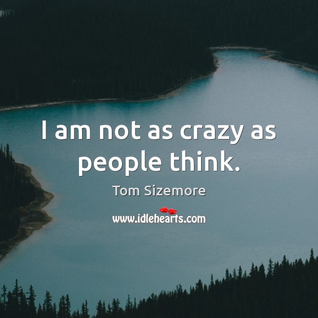 I am not as crazy as people think. Tom Sizemore Picture Quote