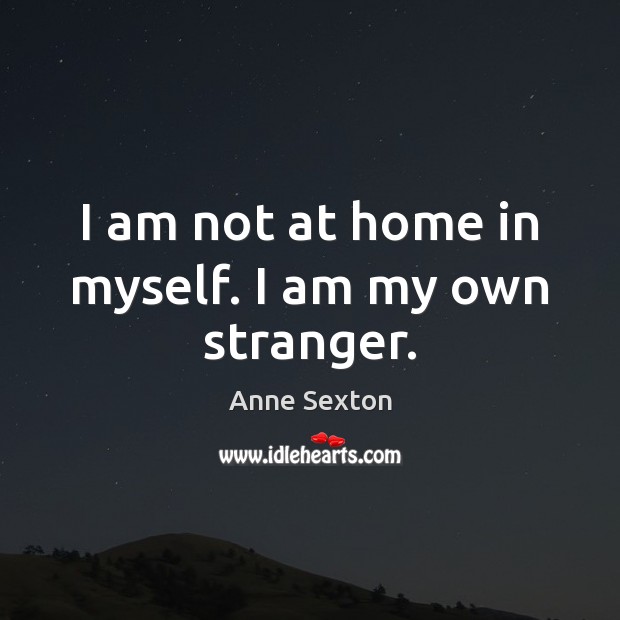 I am not at home in myself. I am my own stranger. Image