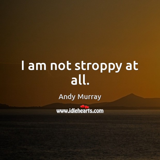 I am not stroppy at all. Andy Murray Picture Quote