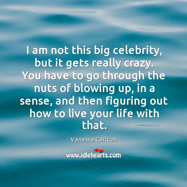 I am not this big celebrity, but it gets really crazy. Image