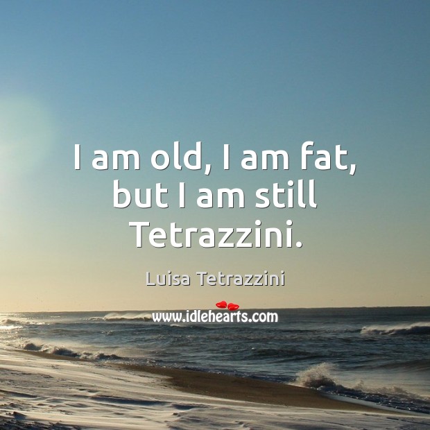 I am old, I am fat, but I am still Tetrazzini. Luisa Tetrazzini Picture Quote