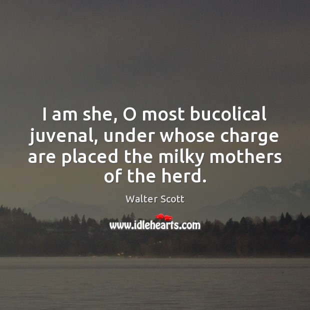 I am she, O most bucolical juvenal, under whose charge are placed Image