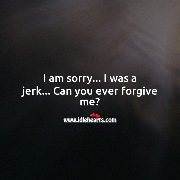 I am sorry… I was a jerk… Can you ever forgive me? 