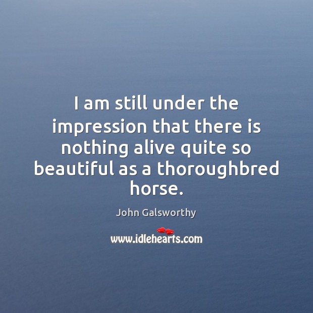 I am still under the impression that there is nothing alive quite John Galsworthy Picture Quote