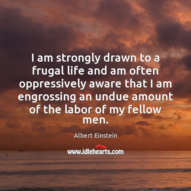 I am strongly drawn to a frugal life and am often oppressively Image