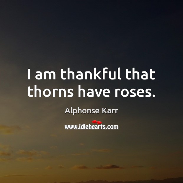 I am thankful that thorns have roses. Thankful Quotes Image
