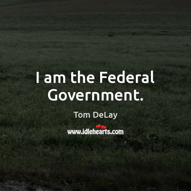 I am the Federal Government. Tom DeLay Picture Quote