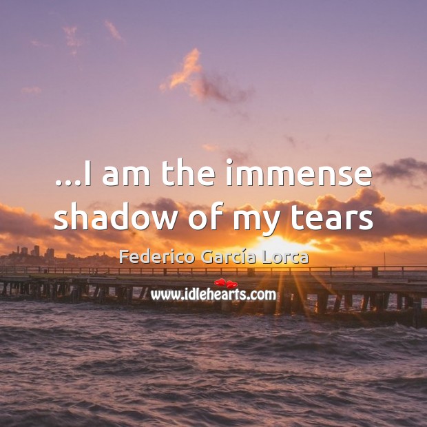 …I am the immense shadow of my tears Federico García Lorca Picture Quote