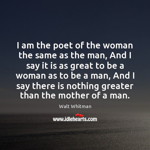 I am the poet of the woman the same as the man, Image