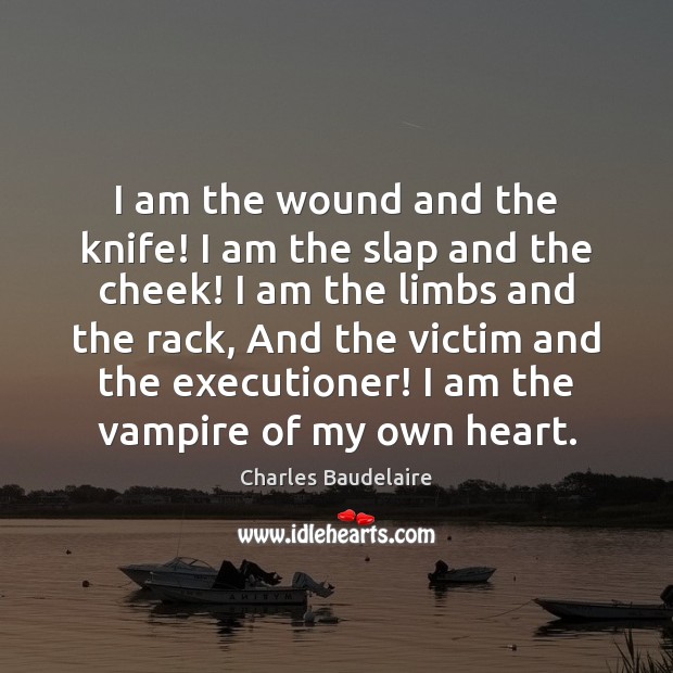 I am the wound and the knife! I am the slap and Image