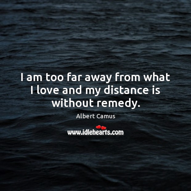 I am too far away from what I love and my distance is without remedy. Image