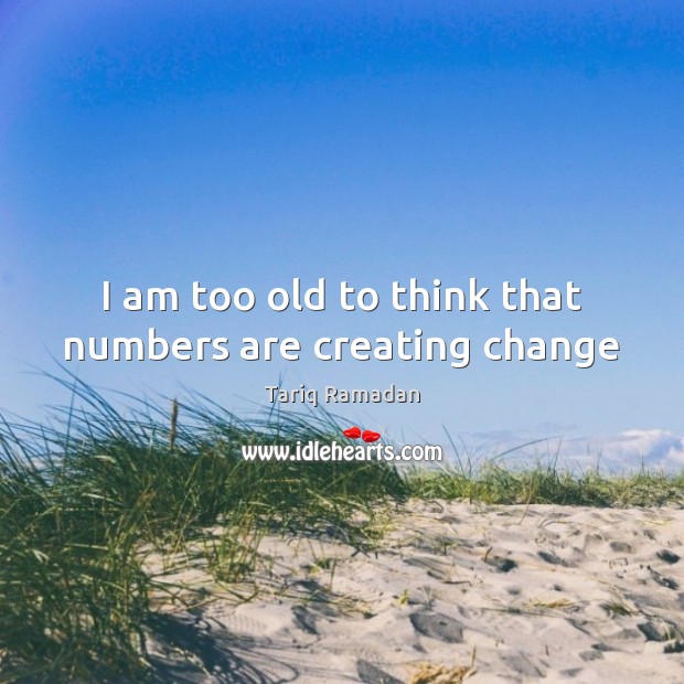 I am too old to think that numbers are creating change Tariq Ramadan Picture Quote