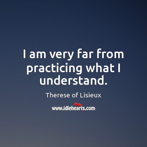 I am very far from practicing what I understand. Image