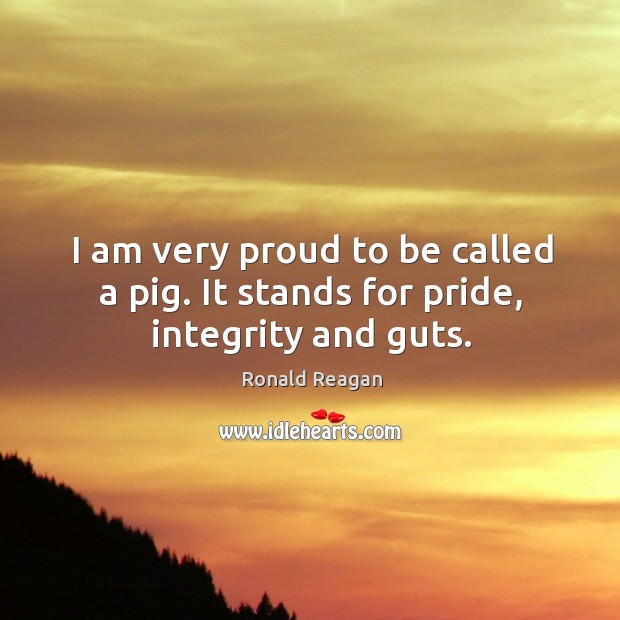 I am very proud to be called a pig. It stands for pride, integrity and guts. Image