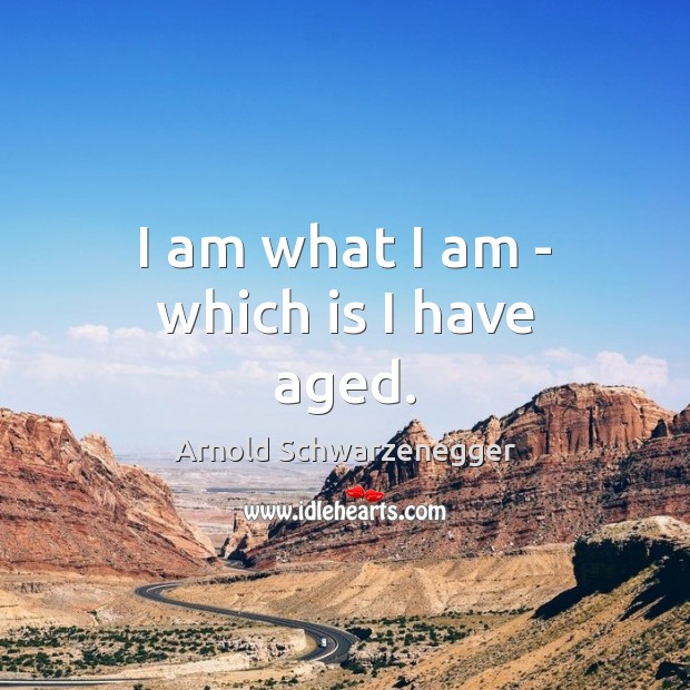 I am what I am – which is I have aged. Arnold Schwarzenegger Picture Quote