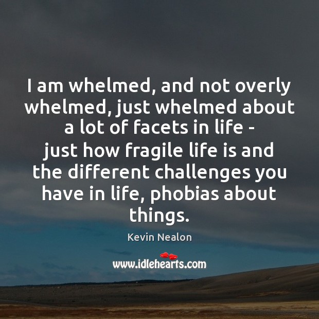 I am whelmed, and not overly whelmed, just whelmed about a lot Kevin Nealon Picture Quote
