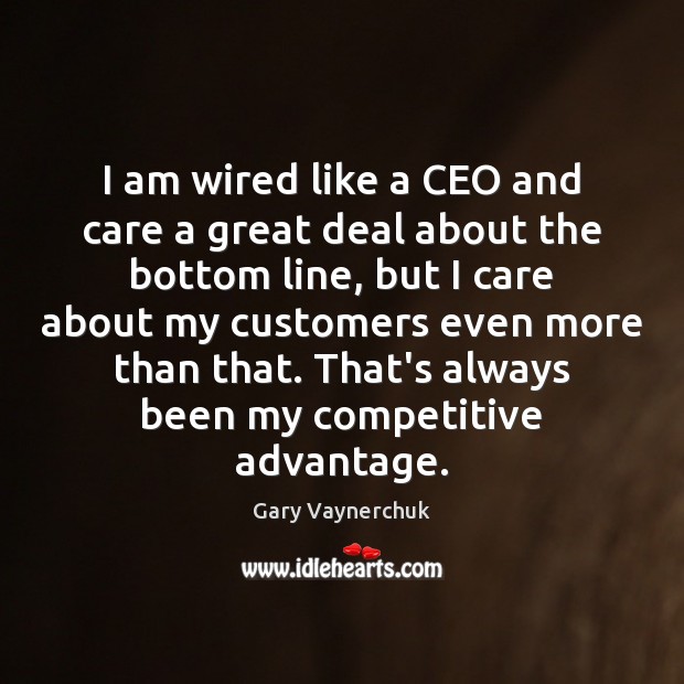 I am wired like a CEO and care a great deal about Gary Vaynerchuk Picture Quote