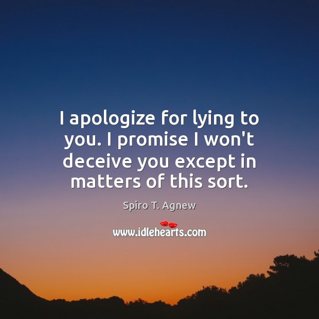 I apologize for lying to you. I promise I won’t deceive you Promise Quotes Image