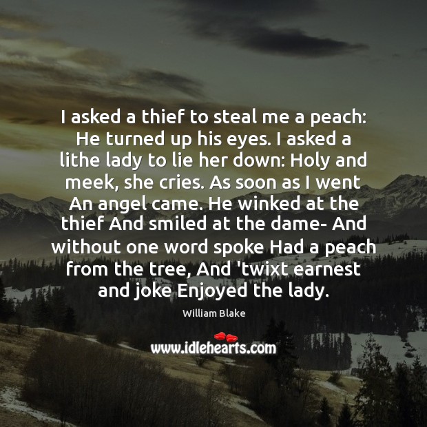 I asked a thief to steal me a peach: He turned up Lie Quotes Image