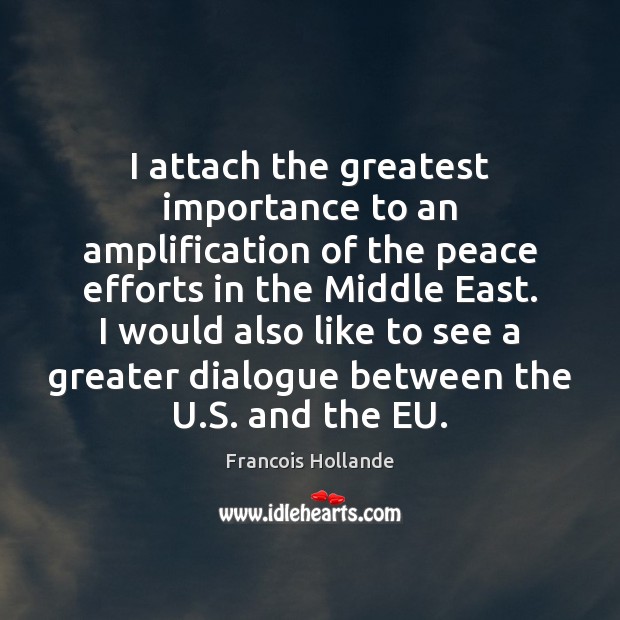 I attach the greatest importance to an amplification of the peace efforts 
