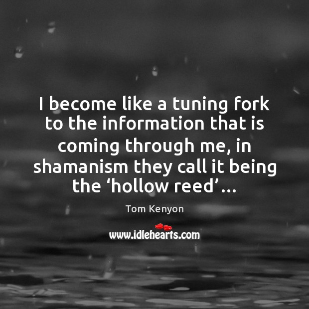 I become like a tuning fork to the information that is coming Tom Kenyon Picture Quote