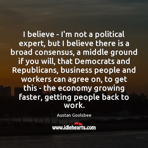 I believe – I’m not a political expert, but I believe there Economy Quotes Image