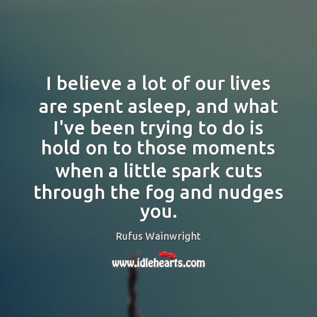 I believe a lot of our lives are spent asleep, and what Rufus Wainwright Picture Quote