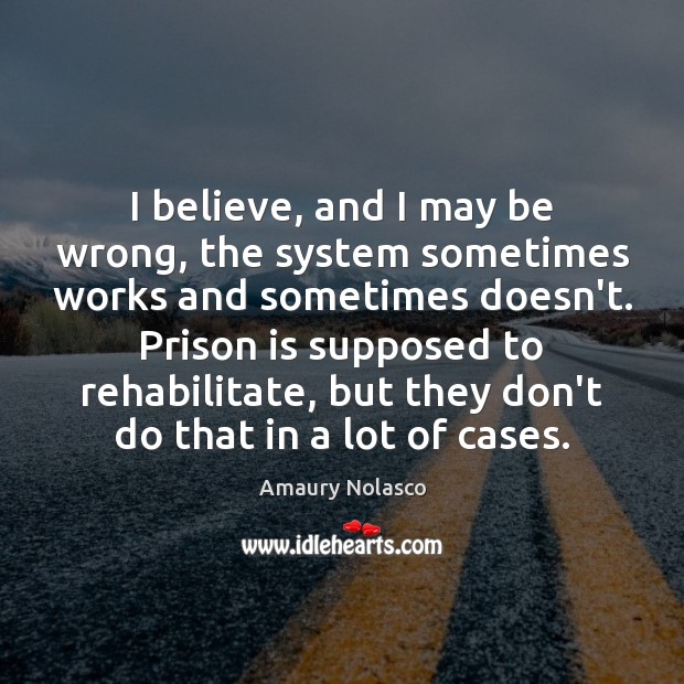 I believe, and I may be wrong, the system sometimes works and Amaury Nolasco Picture Quote