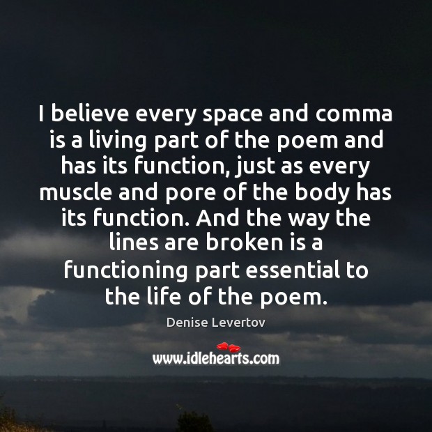 I believe every space and comma is a living part of the Image