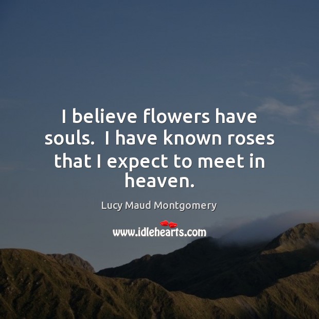 I believe flowers have souls.  I have known roses that I expect to meet in heaven. Image