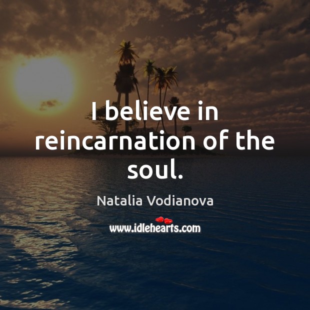 I believe in reincarnation of the soul. Natalia Vodianova Picture Quote