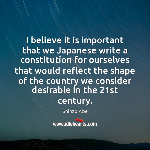 I believe it is important that we Japanese write a constitution for Image