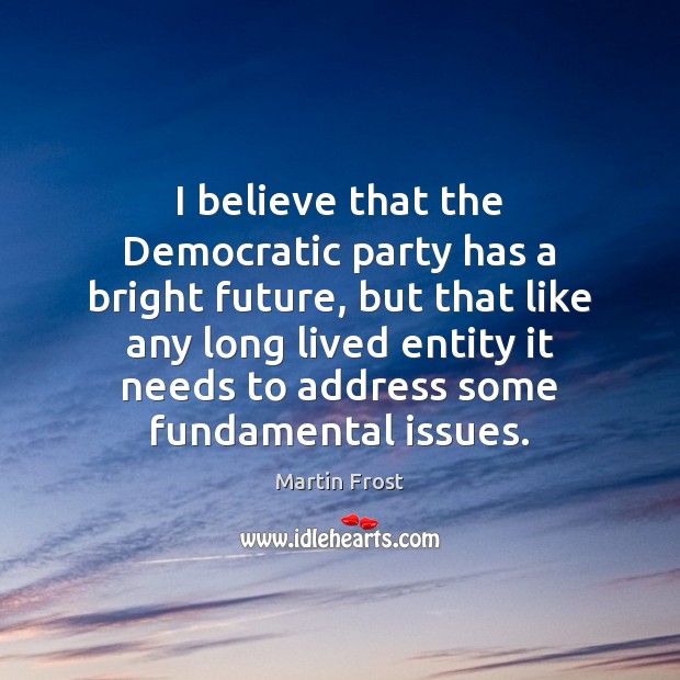 I believe that the Democratic party has a bright future, but that Image