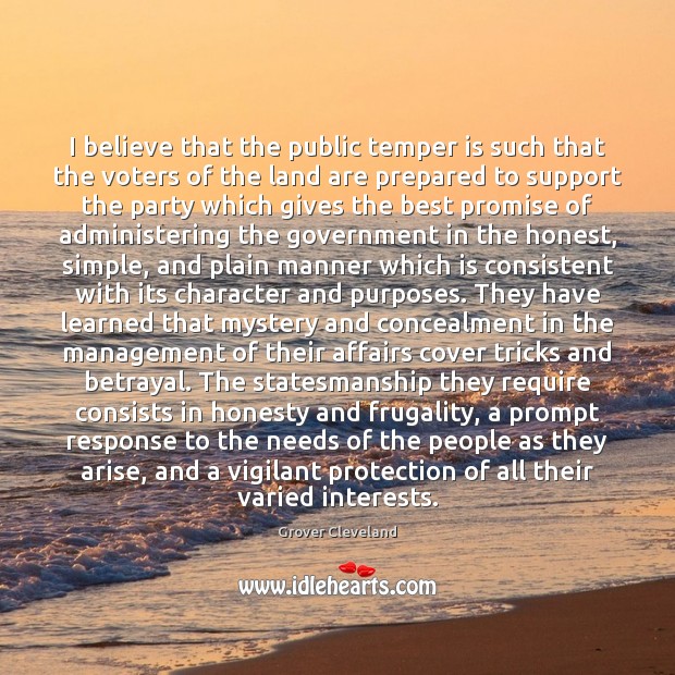 I believe that the public temper is such that the voters of Image
