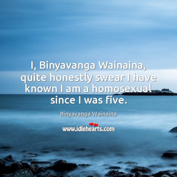I, Binyavanga Wainaina, quite honestly swear I have known I am a Image