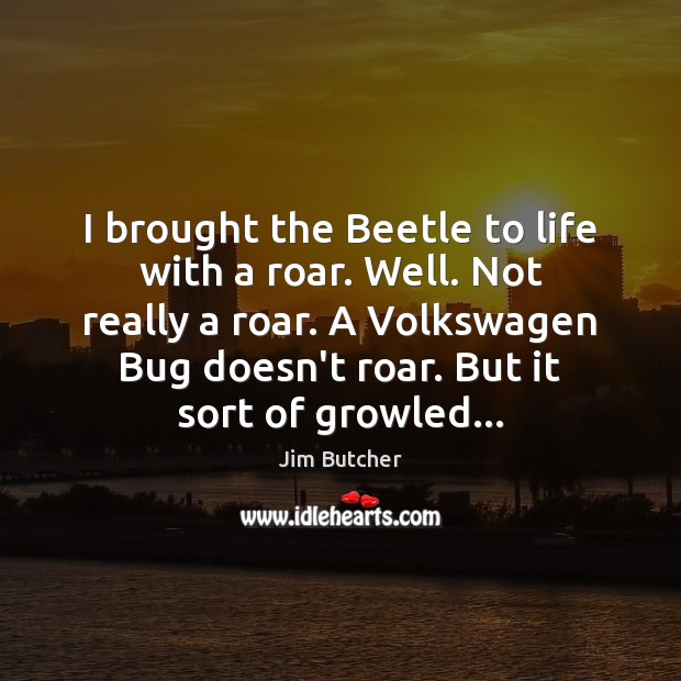 I brought the Beetle to life with a roar. Well. Not really Image